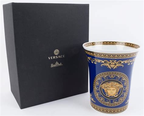 versace rosenthal vaso|Rosenthal Porcelain, Vase, 7 inch, Medusa Grande Blue.